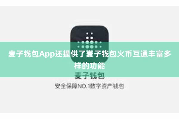 麦子钱包App还提供了麦子钱包火币互通丰富多样的功能