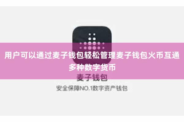 用户可以通过麦子钱包轻松管理麦子钱包火币互通多种数字货币