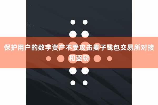 保护用户的数字资产不受攻击麦子钱包交易所对接和盗窃