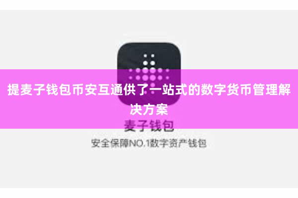 提麦子钱包币安互通供了一站式的数字货币管理解决方案